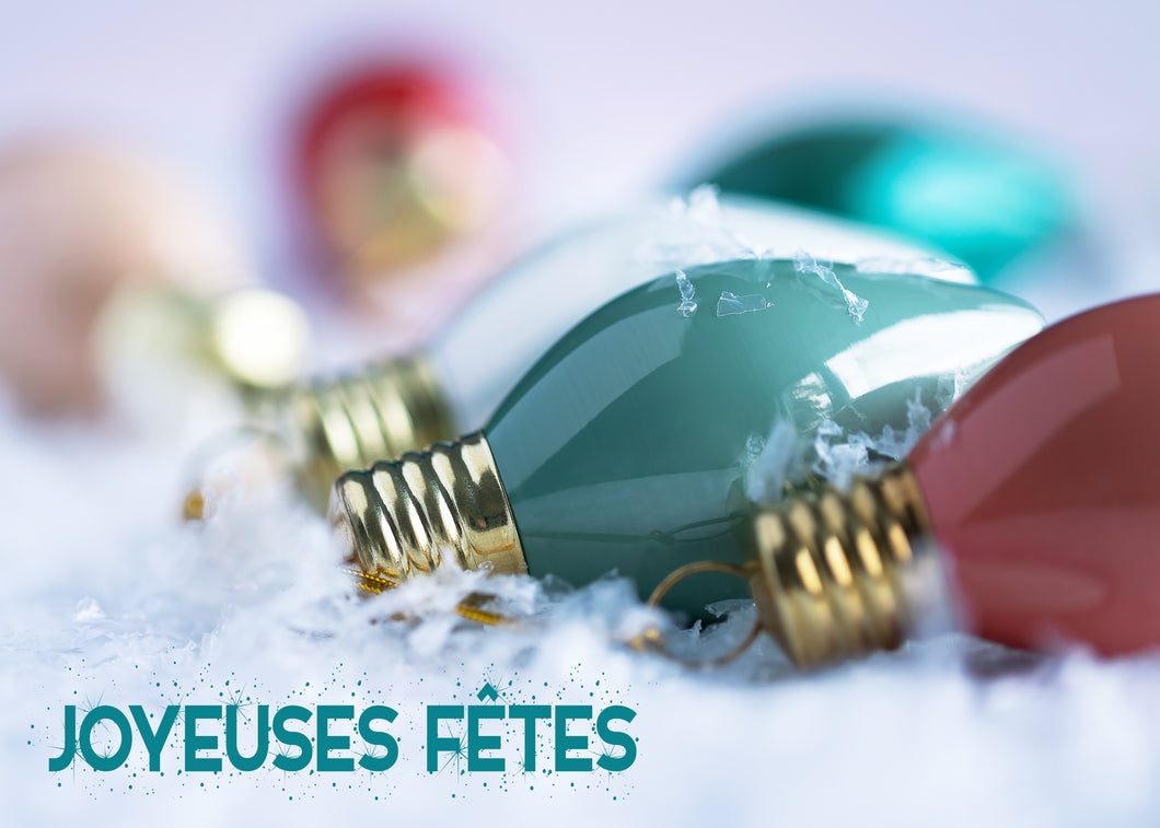 Carte de souhait du temps des Fêtes 5x7 - Lumière
